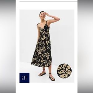 Gap dress.. black with tan floral pattern NWT